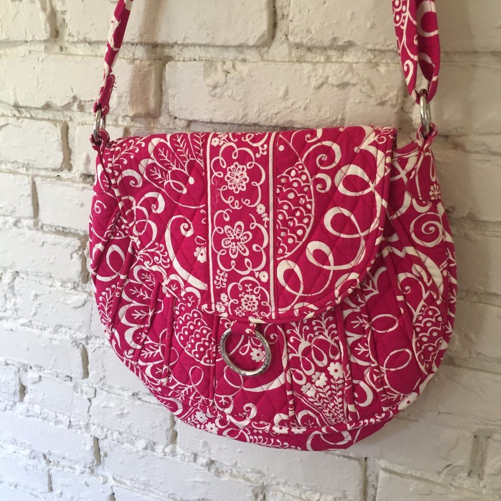 Vera Bradley Twirly Birds Saddle Up Bag